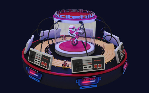 Excitebike for NES Reimagined as a Multiplayer Slot Car Track —>