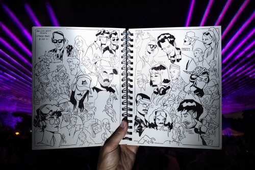 Boiler Room Miami illustrated by Brian Butler of Upperhandart as part of his larger @showdrawn series
