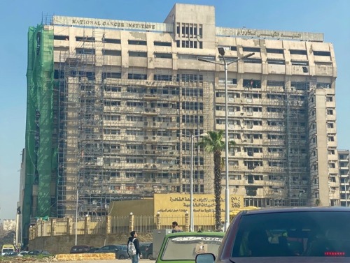 The National Cancer Institute on Kasr Al Eyni Street south of the hospital. Built in 1969, the main 