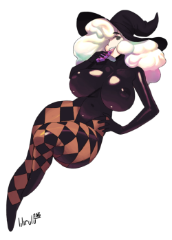 superamiuniverse:  onkenyo:  lilirulu:  @superamiuniverse‘s character Waffle :D While I may not care for vore; a cute character is a cute character even if she’s a terrifying witch who turns people into candy.  I accidentally inverted the flat layers