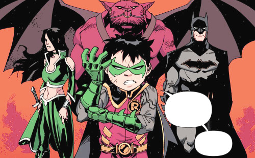 taliatate:Damian, Bruce, and Talia in Robin: Son of Batman #11