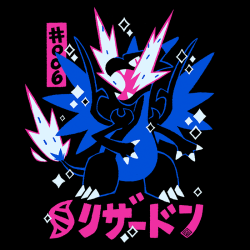 greg-wright:  Mega Charizard X - Now available on Teepublic! Commissioned by the wonderful and talented Efrain Farias 