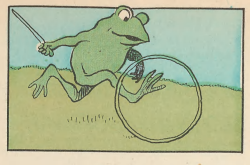 nemfrog:A frog with a hoop.  Les animaux s'amusent. 1900. Benjamin Rabier. 