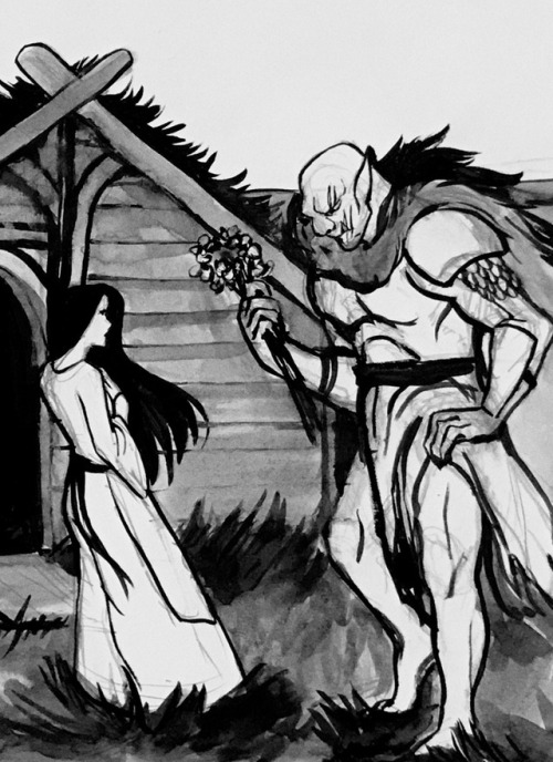 corseque-art: Inktober #2 - LotR orc courtship @trexarms69-blog