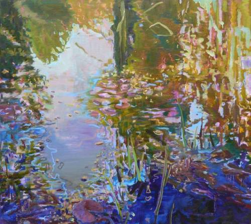 Alice Brasser (Dutch, b. 1965, Alkmaar, Netherlands) - Pond #12, 2019, Paintings: Oil on Canvas