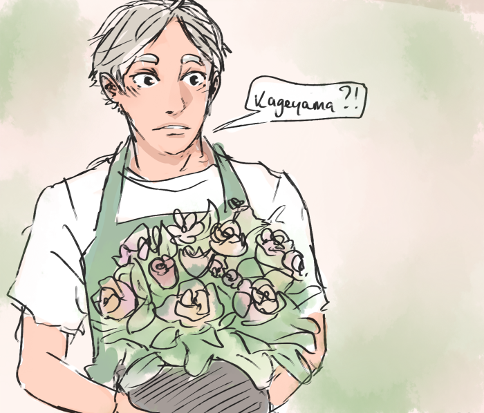 touwata:  kagesuga florist au where kageyama totally falls 4 suga and wants to get