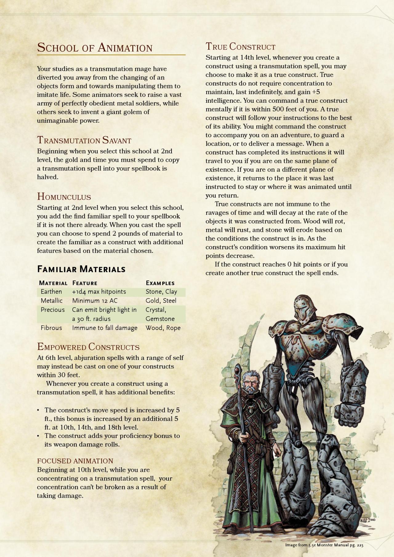 Dnd 5e Homebrew School Of Animation Wizard By Oraln