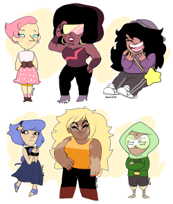 zamii070:  my su human gem headcanons !!