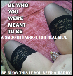 sabrina-sissy:  faggotlover:  If this is your true desire……Talk to me……….Mr C……………. :)XX…….especially if your from the UK………………………………  Unwed a real daddy! 