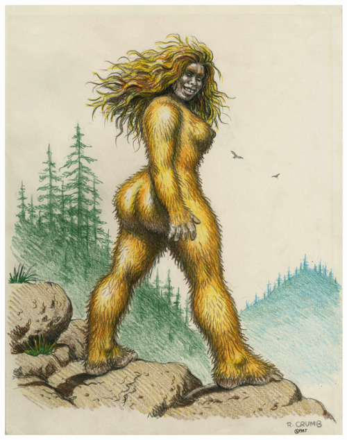 totally-not-toby:capacity:frequencebariole:Robert Crumb - drawing - Sasquatch Woman - 1987The baddes