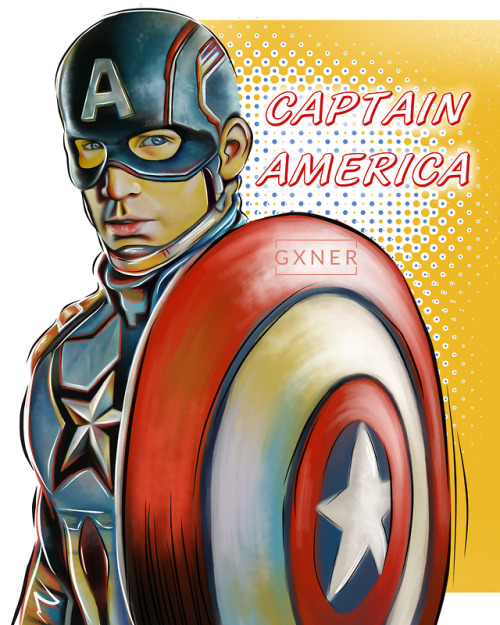 Captain America.So I did this digital painting for my Film teacher since she loves marvel and has th