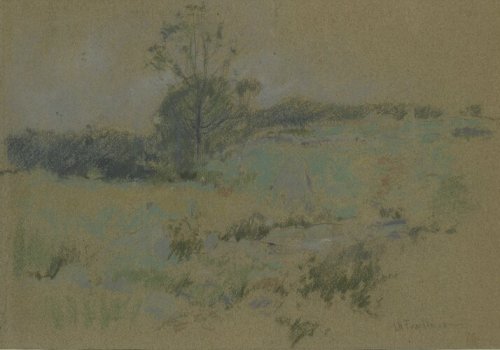 Study of Landscape (recto) / Unfinished Perspective Study (verso), John Henry Twachtman, ca. 1888-18