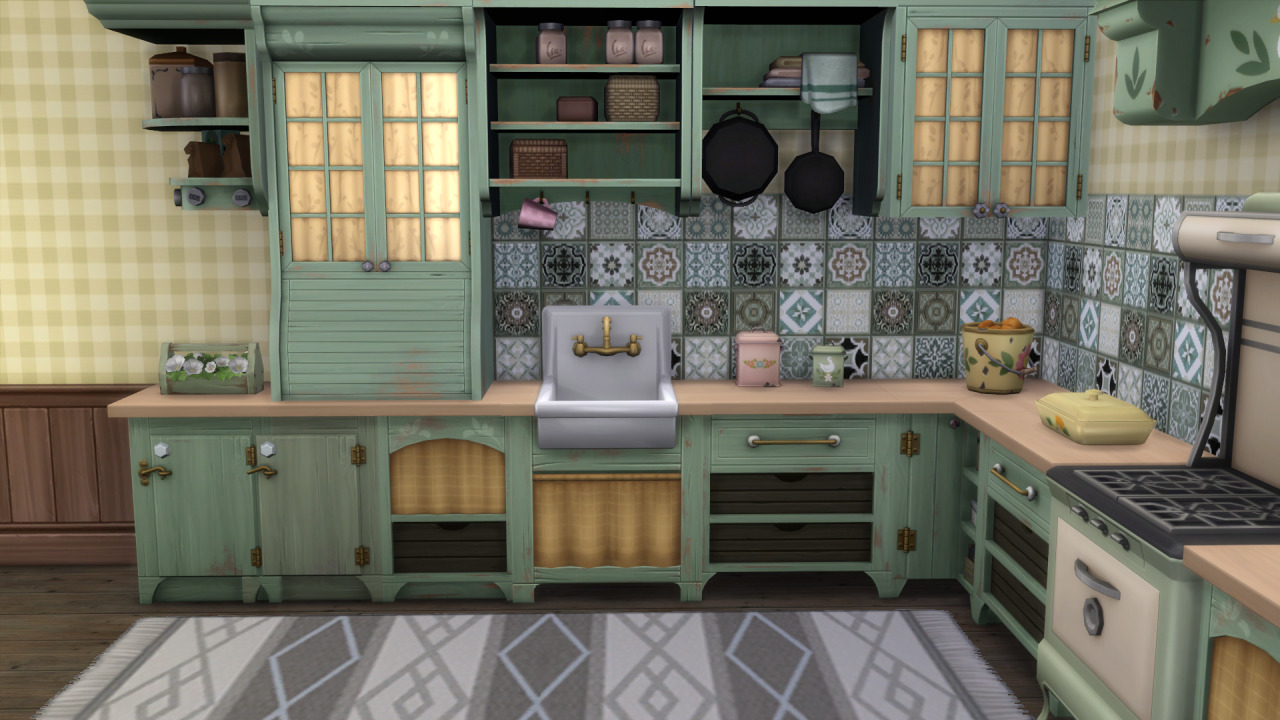 alialsim: Wallpaper with wintage tiles Matches the... - Emily CC Finds