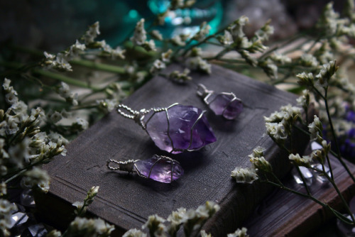 Amethyst pendants are now available tumblr | Instagram | Etsy Shop