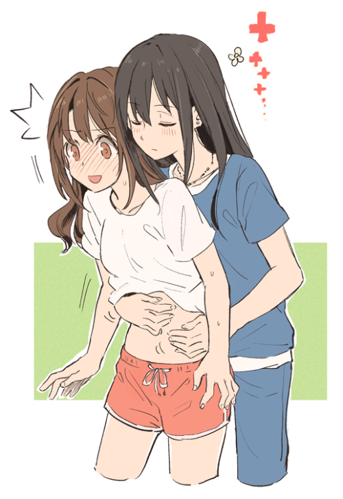 ✧･ﾟ: *✧ Healing Belly Rubs! ✧ *:･ﾟ✧♡ Characters ♡ : Uzuki Shimamura ♥ Rin Shibuya♢ Anime ♢ : The iDO