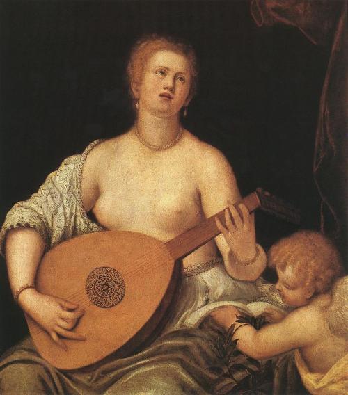 centuriespast: MICHELI, ParrasioThe Lute-playing Venus with Cupidafter 1550Oil on canvas, 110 x 97&n