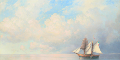 hirohamada:ART HISTORY MEME; 8 artists:Ivan Aivazovsky [3/8]@thewavesbrokeontheshore