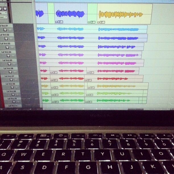 Comping vocals on a song Pete wrote called Bury Me Deep.