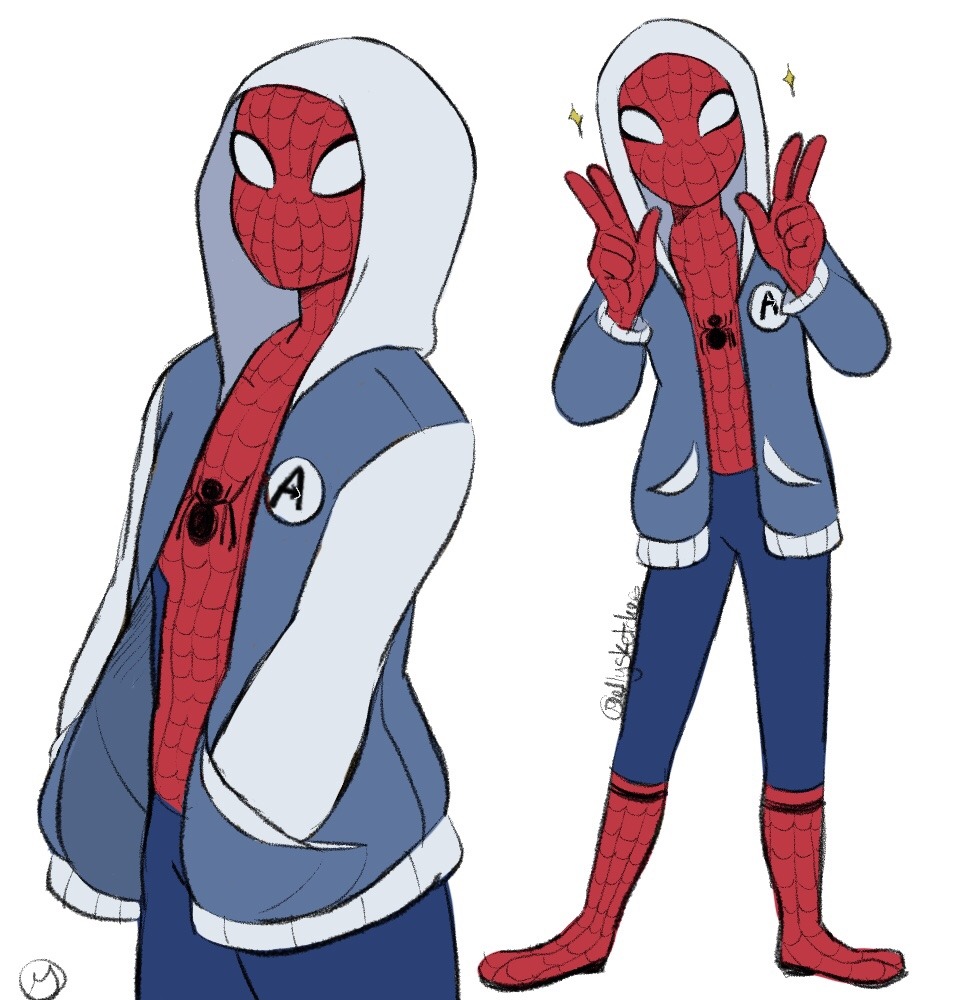 mellysketches:  Spidey in a hoodie~✨