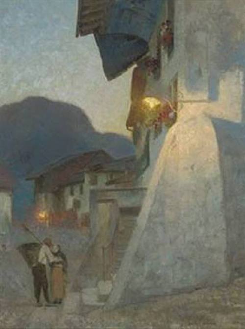 Twilight at Gruyeres, Switzerland   -   Adrian Scott Stokes  1922British  1855-1927oil on canvas , 2