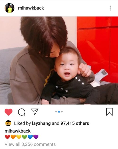 191102 ○ Yixing liked mihawkback’s Instagram post with Suho (screenshots)