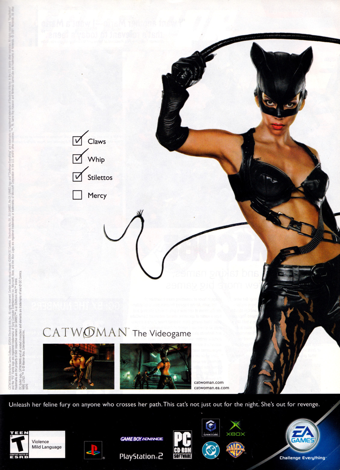 ‘Catwoman: The Videogame’[GBA / GCN / PC / PS2 / XBOX] [USA] [MAGAZINE] [2004]
• Electronic Gaming Monthly, August 2004 (#181)
• Remember when Hallie Berry played Catwoman? Of course you do and you’re probably still in therapy for it! Remember to...