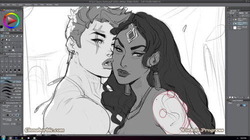 Porn Pics cinnabarbie: Zarya x Symmetra Pinup (Work