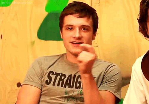lil-peanut-hutcherson: When Josh Hutcherson does cute little hand gestures at the camera <3 I swe