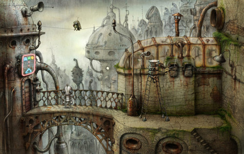 iforinspired:Game scenery from Machinarium by Amanita Design(Awesome point and click game, I love it! Play Demo)