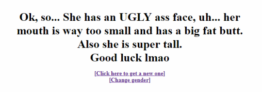 oogzie: notreblogs:  I made a uh, sloppy random gf body type generator [mobile link] and uh it’s bad lmao  well, dang. neat.  Uh, adventure time style character?