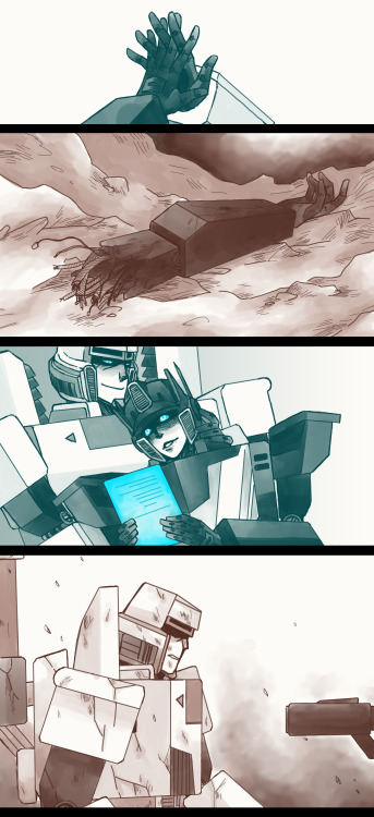 adhesivesandscrap:  eyepod-blob:  What once was. Megatron/Optimus Prime.I depressed myself drawing this.  OWTHIS HURT 