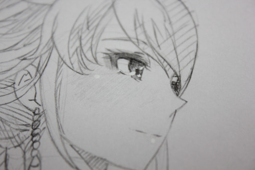 ale-halexxx:  sketch request, pyrrha nikos from rwby, in her prom dress….