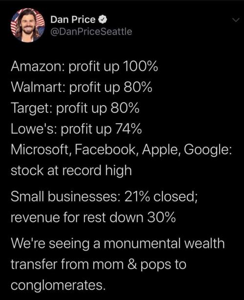 nunyabizni:  bbq-barbarian: This was the goal of the lockdown before it began But remember y'all the people protesting lockdowns just wanted a haircut.Gotta wonder how the leftists that screamed and yelled about anti lockdown protesters are going to feel
