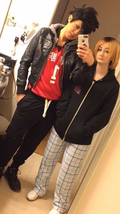 Kenma, Kuroo, Sugawara, and Tsukki at Katsucon 2016 on Thursday!!We still have lots of Haikyuu!! out