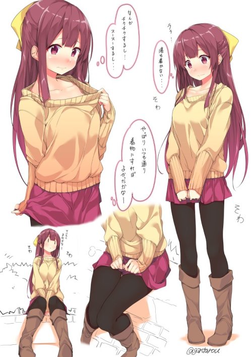 nait0u:ぎん太郎さんのツイート: “ひさびさ妄想お絵かき。ちょっと頑張って洋服着てみた神風。さすがにこの格好だと寒そう https://t.co/jMONCtiaHM”