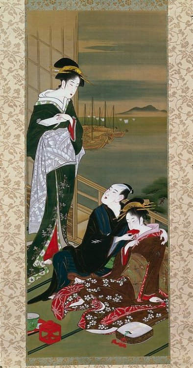 A gay pary in a teahouse by Utagawa Toyoharu, 1794