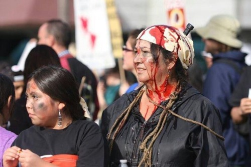 ruthhopkins:From today’s #notyourmascot rally in Santa Clara, via @shannonlusty2