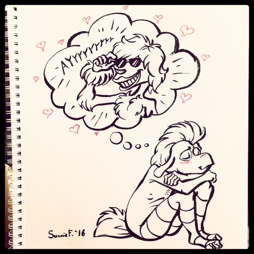 super-mario-rpg:  Belated Inktober day 9 - Marty thinking bout Sawyer (they’re from @havesomemoore’s comic Gashire - check it out at @gashirecomic!)   Very good! Thanks a bunch!