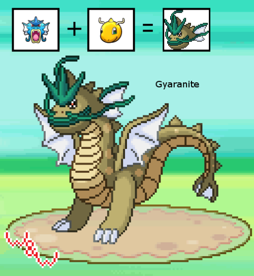 GyaraniteGyarados and Dragonite fusionDragon/Water TypeAbility: Huge PowerThe Winged Serpent Pokemon