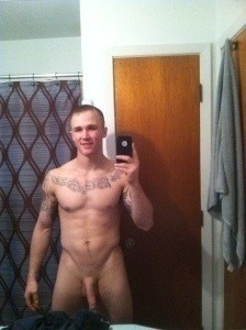 militaryguys:  guysworthexposing:  Army SSG Taylor Cochran from Michigan. Look at his nice tats, hot body, and sexy armpit! His cock looks thick and turned to the side a bit. Would love to see him fully erect! ^.^  check him out as “Riley” from ActiveDuty