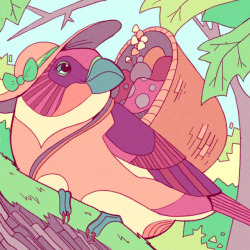 zakeno: Little bird illustration.