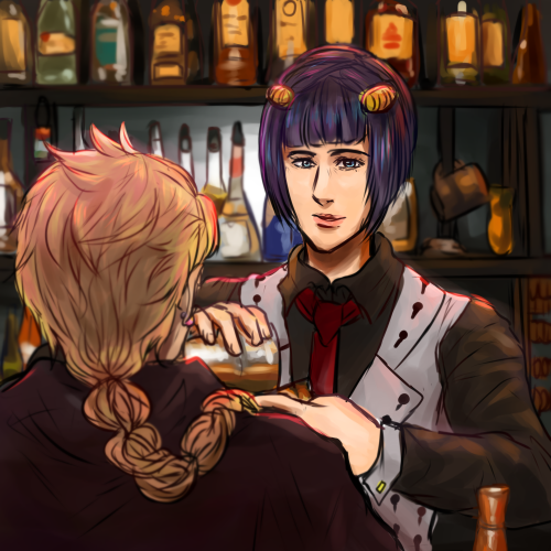 Bartender Bruno AU where Bruno ends up on another career path, but still plays informant for Giorno 