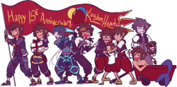 destiny-islanders:  I know I’m a couple of days late (Irma knocked out my Internet!), but I really wanted to post a doodle celebrating the 15th anniversary of the first Kingdom Hearts game’s release in the US.Celebrating 15 years of my favorite sunshine