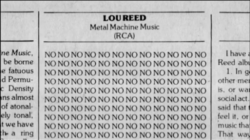 postpunkindustrial:Review of Lou Reeds - Metal Machine Music