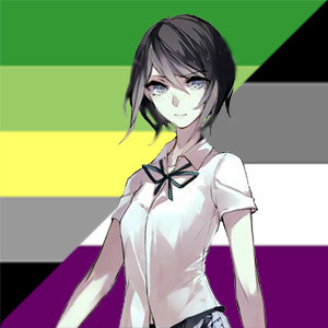 Danganronpa + Mukuro Ikusaba (Aromantic/ Asexual Pride)Feel free to save and use![Requested by Anon]