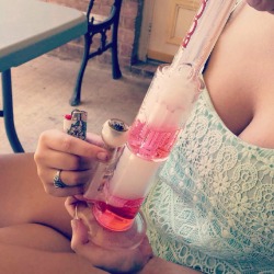 sugarsweetsmoke:  Filled my bong with pink water