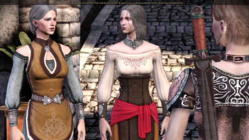 Download the Female Noble Clothing Overhaul for your next playthrough of Dragon Age: Origins :D