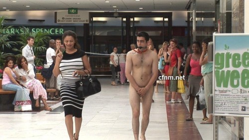 gynatrix: My slave lives in fear of the day I take him out in public like this.   I haven&