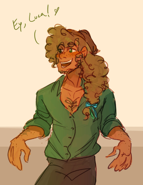 i saw a tweet that had Alberto with really, really long hair, and rushed to draw this like a demon h