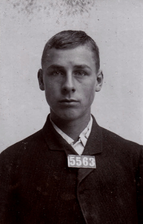 Mugshot of Bror Söderberg, 1913, Sweden. The reason for his arrest is not known. He was 18 years old